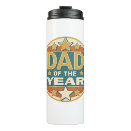 Papa van het Jaar Retro Badge - Vaderdag Gift Thermosbeker