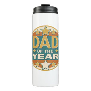 Papa van het Jaar Retro Badge - Vaderdag Gift Thermosbeker