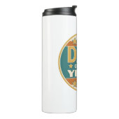 Papa van het Jaar Retro Badge - Vaderdag Gift Thermosbeker (Gedraaid links)