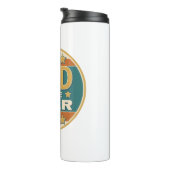 Papa van het Jaar Retro Badge - Vaderdag Gift Thermosbeker (Geroteerd rechts)