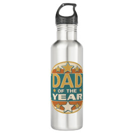 Papa van het Jaar Retro Badge - Vaderdag Gift Waterfles