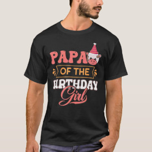 Papa van het jarige meisje boerderij verjaardag t-shirt