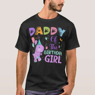 Papa van het jarige meisje Dinosaur Saurus Rex T-shirt