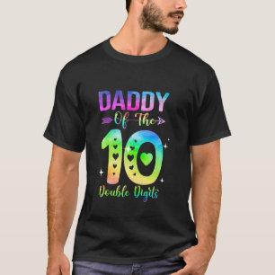 Papa van het jarige meisje dubbele cijfers 10e ver t-shirt