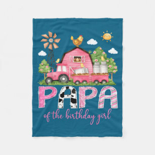 Papa van het jarige meisje roze koe boerderij vrac fleece deken