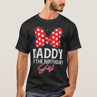 Papa van het jarige meisje Roze strik Familie T-shirt