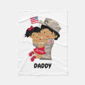 Papa van het kind in de militaire zak fleece deken (Voorkant)