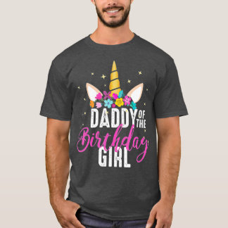 Papa van het meisje van de geboorte Gift Unicorn B T-shirt