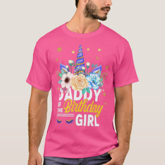Papa van het meisje van de geboorte Gifts Unicorn  T-shirt
