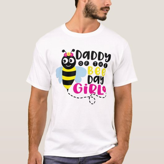 Papa van het meisje van de geboorte t-shirt (Voorkant)