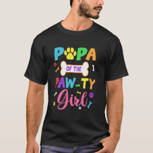 Papa van het Paw-ty-meisje Verjaardag Familie Matc T-shirt