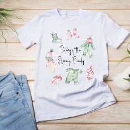 Papa van het slaap schoonheid baby shower t-shirt