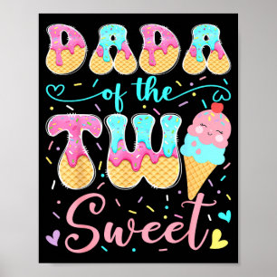 Papa van het twee zoete 2de verjaardag meisje ijs poster