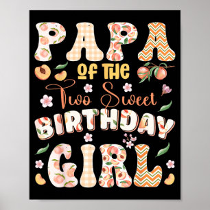 Papa van het twee zoete 2de verjaardag meisje perz poster