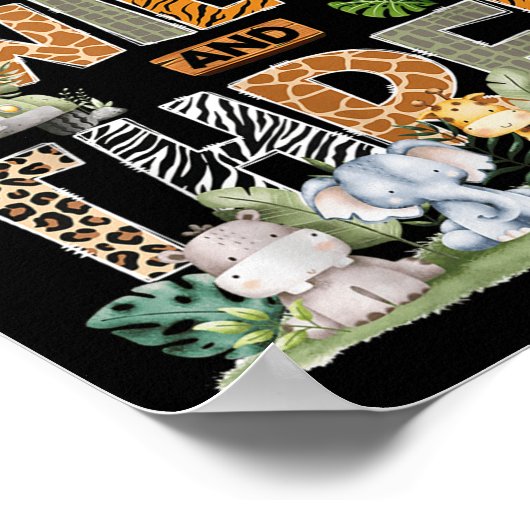 Papa van het wild &amp; Drie Zoo 3e verjaardag Saf Poster (Hoek)