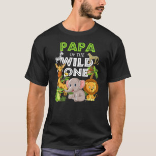Papa van het Wilde One Zoo Birthday Safari Oerwoud T-shirt