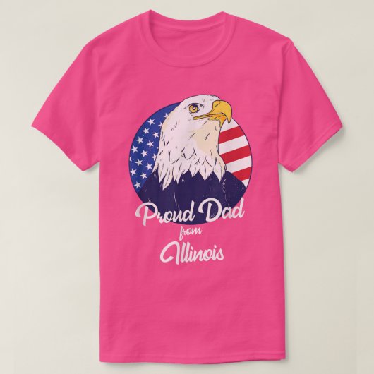 Papa van Illinois Happy Vaderdag T-shirt (Design voorkant)