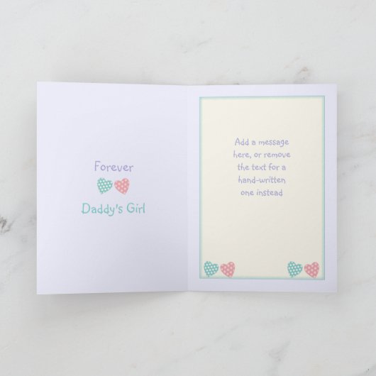 Papa van klein meisje verjaardag groet kaart (Binnen)