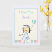 Papa van klein meisje verjaardag groet kaart (Gele Bloem)