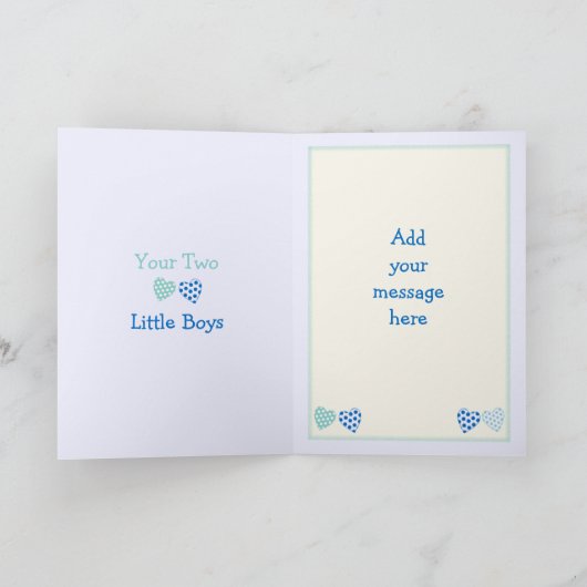 Papa van kleine jongens Verjaardagsgroet Kaart (Binnen)