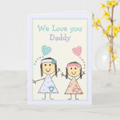 Papa van kleine meisjes verjaardag groet kaart (Gele Bloem)