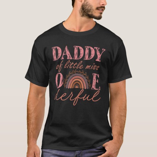 Papa van Little Miss Onederful 1e Verjaardag Boho T-shirt (Voorkant)