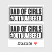 Papa van Meisjes Overtallige Sticker (Vel)