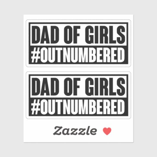 Papa van Meisjes Overtallige Sticker (Vel)