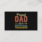 Papa van officiële tiener 13e verjaardag visitekaartje (Voorkant)