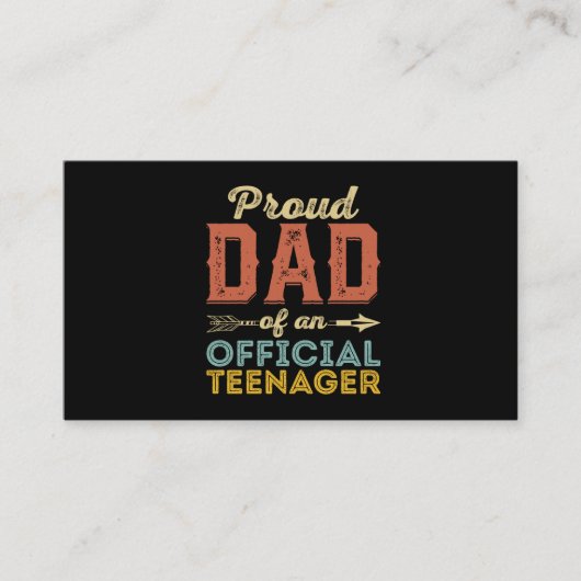Papa van officiële tiener 13e verjaardag visitekaartje (Voorkant)