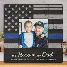 Papa van politie Thin Blue Line Aangepaste Fotovad