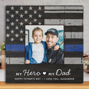Papa van politie Thin Blue Line Aangepaste Fotovad Fotoplaat