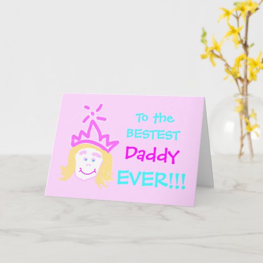 Papa van prinses vaders dag kaart & vers (Gele Bloem)