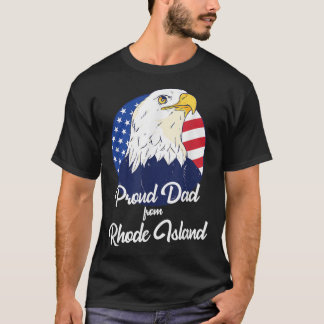 Papa van Rhode Island Happy Vaderdag T-shirt