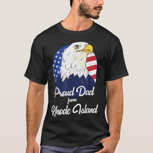 Papa van Rhode Island Happy Vaderdag T-shirt (Voorkant)
