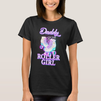 Papa van Roller Girl Roller Skating Verjaardagsmat T-shirt