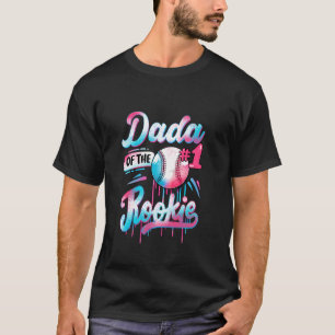 Papa van Rookie 1e Verjaardag Baseball Drip Famili T-shirt