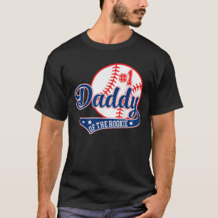 Papa van Rookie 1e verjaardag Baseball Theme Match T-shirt