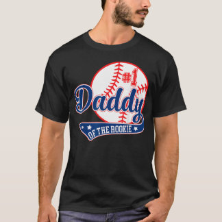 Papa van Rookie 1e Verjaardag Honkbal Thema T-shirt