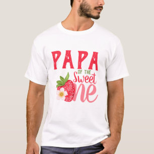 Papa van Sweet One Aardbei 1e verjaardagsfeestje T-shirt