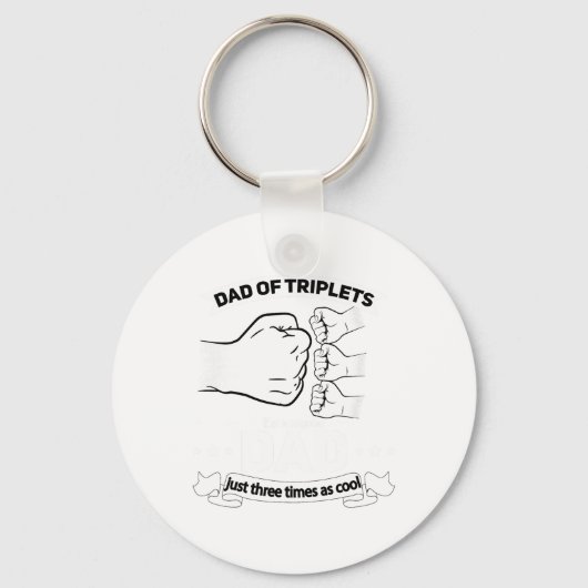 Papa van Triplets kondigen vaders dag papa Tri aan Sleutelhanger (Voorkant)