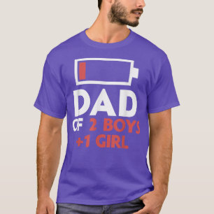 Papa van twee jongens en één meisje van twee zons, t-shirt