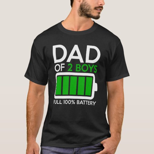 Papa van twee jongens vol batterij Mannen papa vad T-shirt (Voorkant)