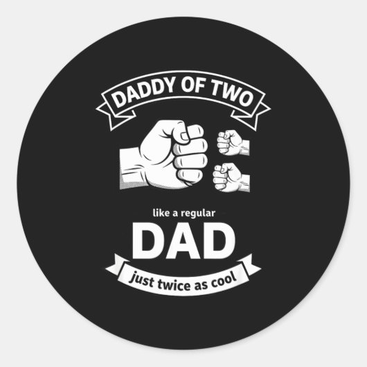 Papa van twee papa's Funny vader van twee vaderdag Ronde Sticker (Voorkant)