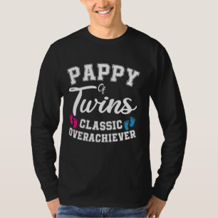 Papa van tweeling klassieke overachiever vaders da t-shirt
