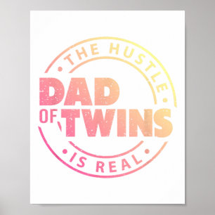 Papa van tweelingen Grappige nieuwe papa om moe te Poster
