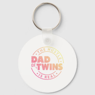 Papa van tweelingen Grappige nieuwe papa om moe te Sleutelhanger