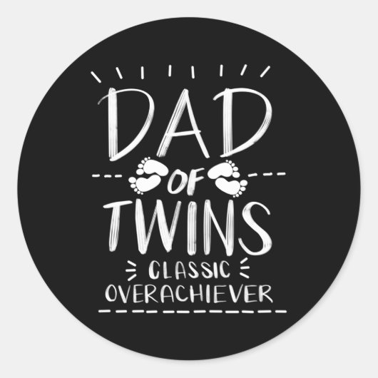 Papa van tweelingen Overachiever Ouderschap Ronde Sticker (Voorkant)