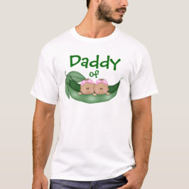 Papa van Twin Girls (donkere huid) T-shirt