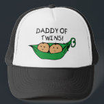 Papa van Twins Pod Trucker Pet<br><div class="desc">Deze schattige twee doperwten in een peulvormig ontwerp zijn beschikbaar voor tweelingen en elk lid van hun familie.   Er is zelfs een versie voor zorgverleners en nonnens!</div>